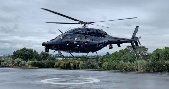 A New Zealand Police Eagle helicopter in flight